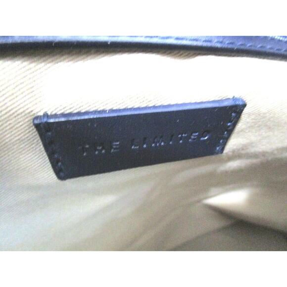 EUC! The Limited Large Navy & Ivory Striped Canvas Bow Shoulder Tote Handbag - Picture 11 of 11